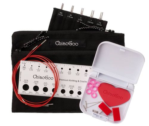 ChiaoGoo Twist Minis Red Lace Interchangeable 4" Needle Set - US 000 - 1.5